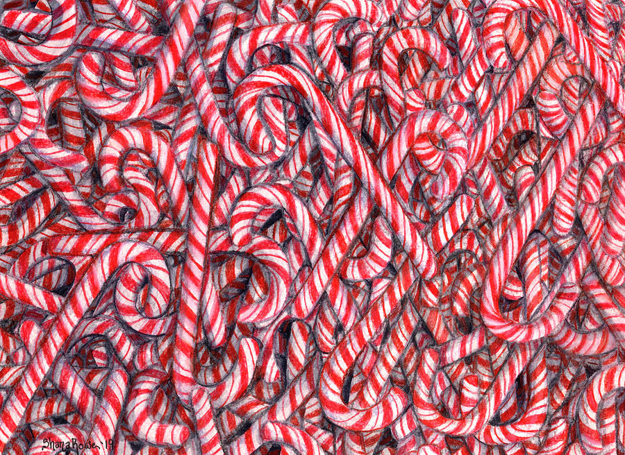 Hooked on Peppermint Drawing by Shana Rowe Jackson