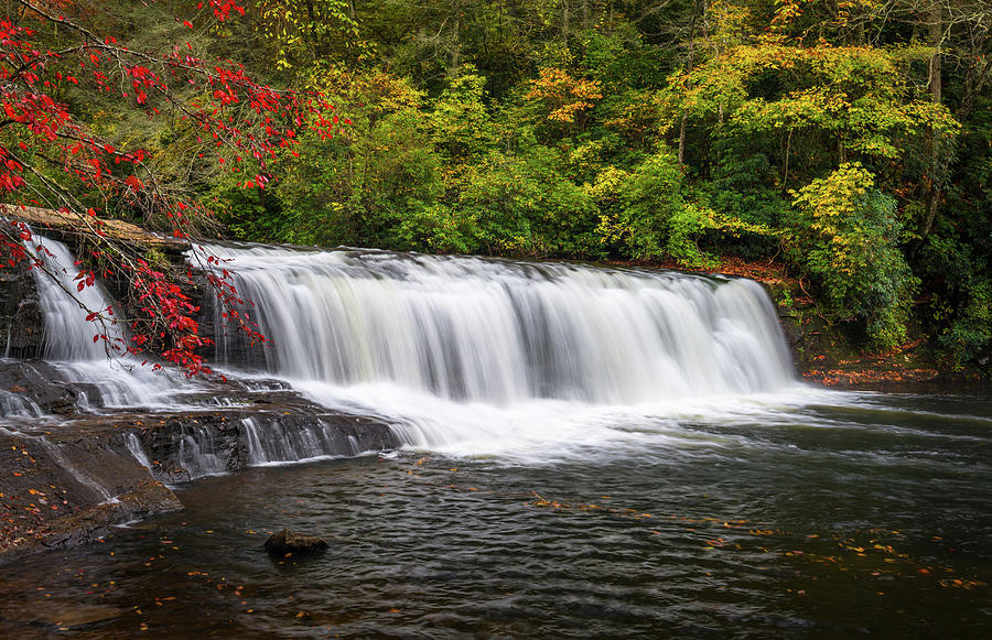 Waterfall Photograph - Hooker Falls in Autumn - Dupont State Forest NC by Dave Allen