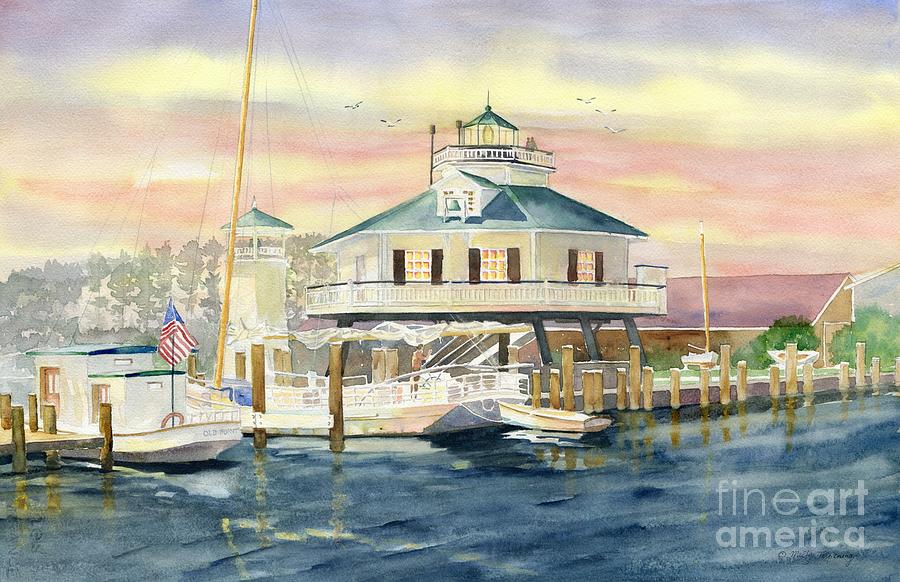 Architecture Painting - Hooper Strait Lighthouse  by Melly Terpening