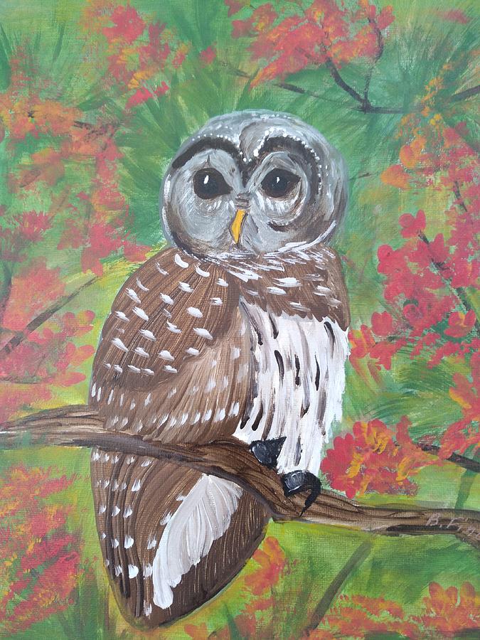 Hoot hoot Painting by Barbara Fincher