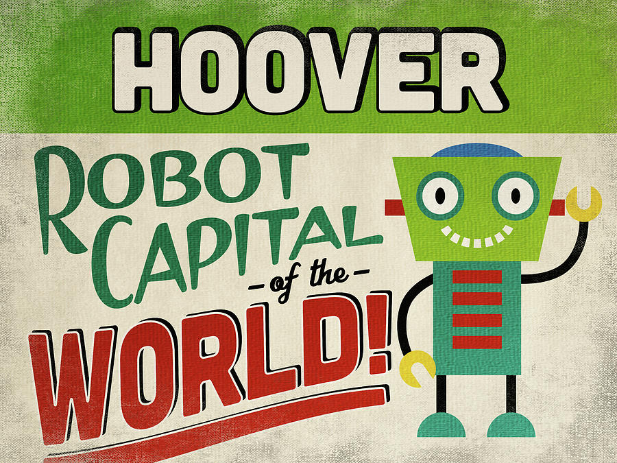 Vintage Digital Art - Hoover Alabama Robot Capital by Flo Karp