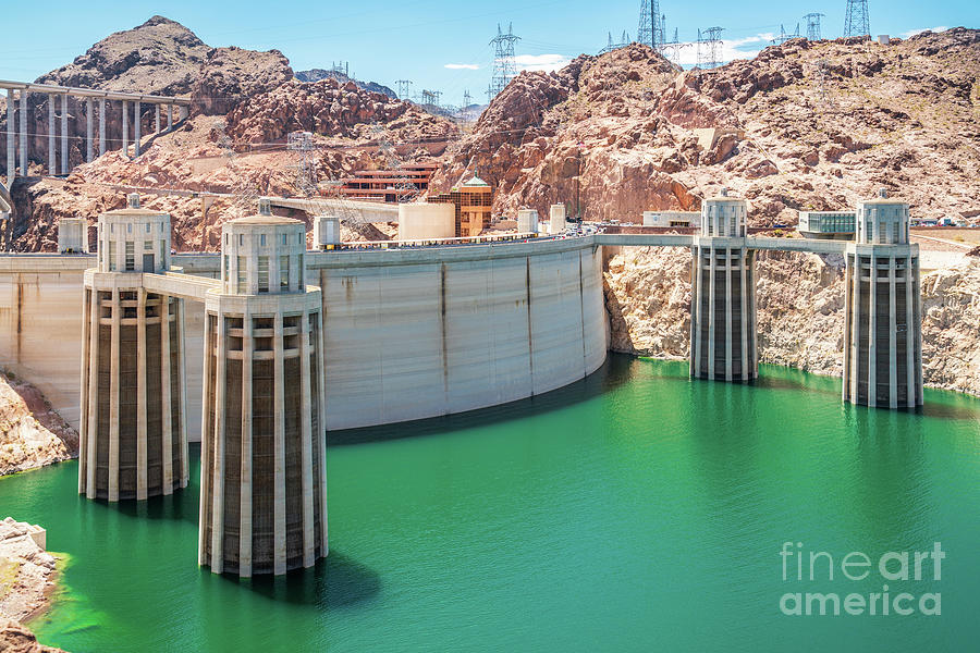Hoover Dam and Intake Towers Photo Photograph by Paul Velgos