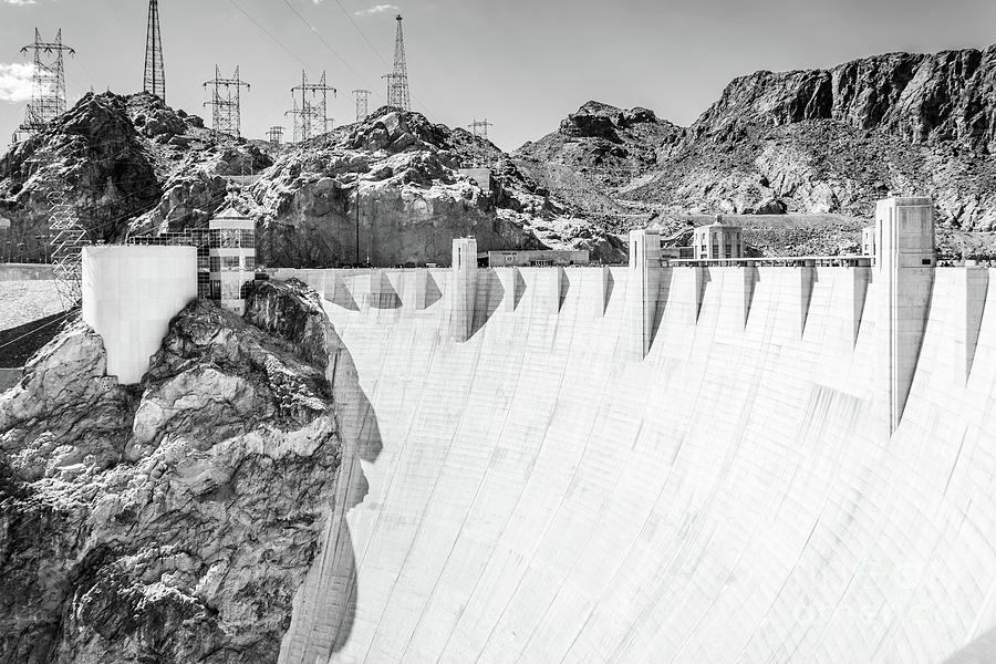 Hoover Dam Black and White Picture Photograph by Paul Velgos