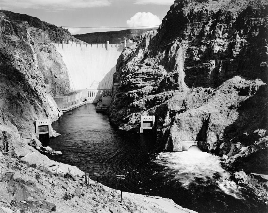 Ansel Adams Photograph - Hoover Dam from Across the Colorado River - National Parks and Monuments, 1941 by Ansel Adams