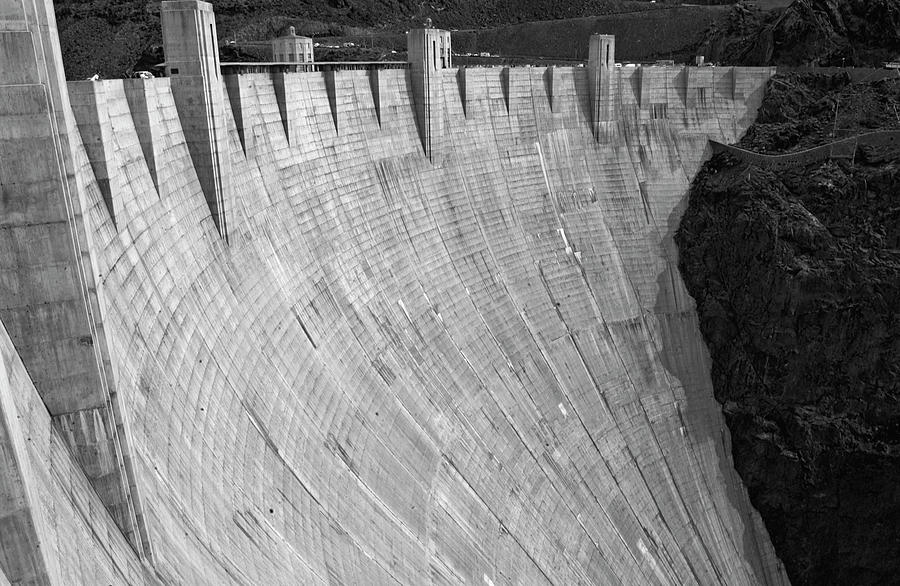 Hoover Dam Nevada in Black and White Photograph by Bob Pardue