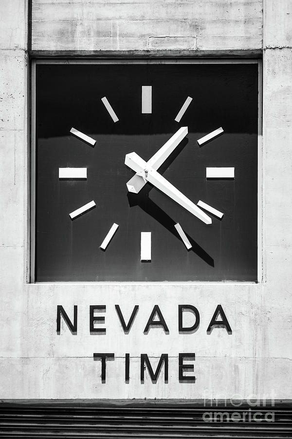 Hoover Dam Nevada Time Clock Black and White Photo Photograph by Paul Velgos
