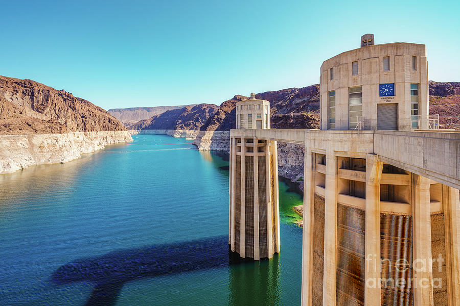 Hoover Dam, the largest water reservoir in the US is now barely  Photograph by Hanna Tor