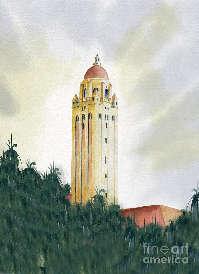 Hoover Tower Stanford University Painting by Melly Terpening