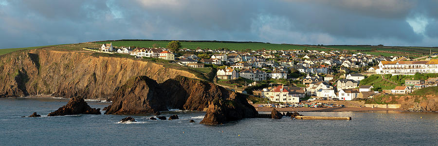 Hope Cove village bay south devon coast panorama Photograph by Sonny Ryse