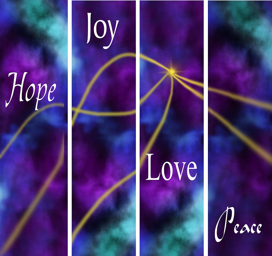 Hope Joy Love Peace with the Star Digital Art by Julie Rodriguez Jones