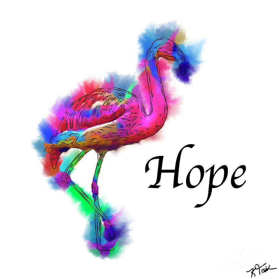 Flamingo Digital Art - Hope - Prancing Flamingo Abstract by Kirt Tisdale
