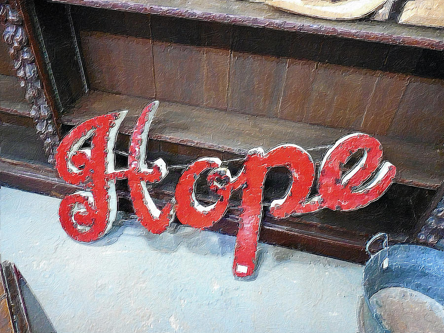 New York City Painting - Hope Sign by Tony Rubino