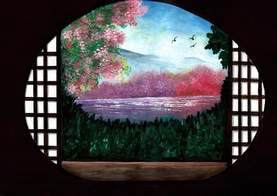 Window to spring paradise Painting by Tara Krishna