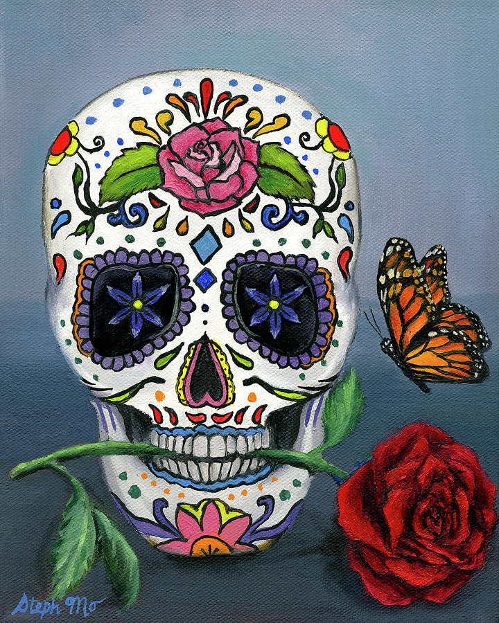 Day Of The Dead Painting - Hopeful Romantic by Steph Moraca