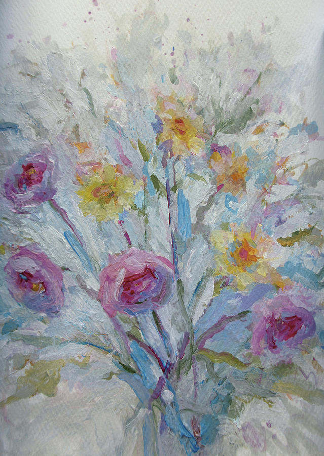 Hopeful Spring Floral Painting by Mary Wolf