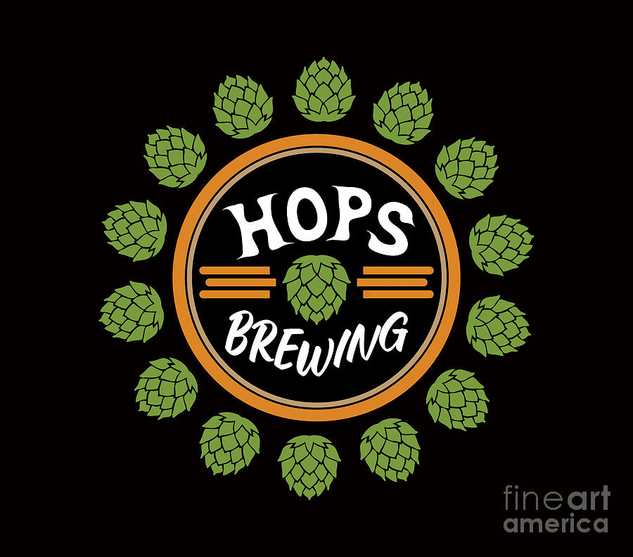 Hops Brewing shirt, Digital Art by David Millenheft
