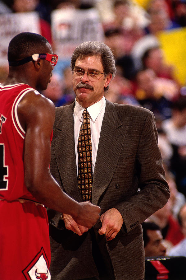 Horace Grant Photograph - Horace Grant and Phil Jackson by Rocky Widner