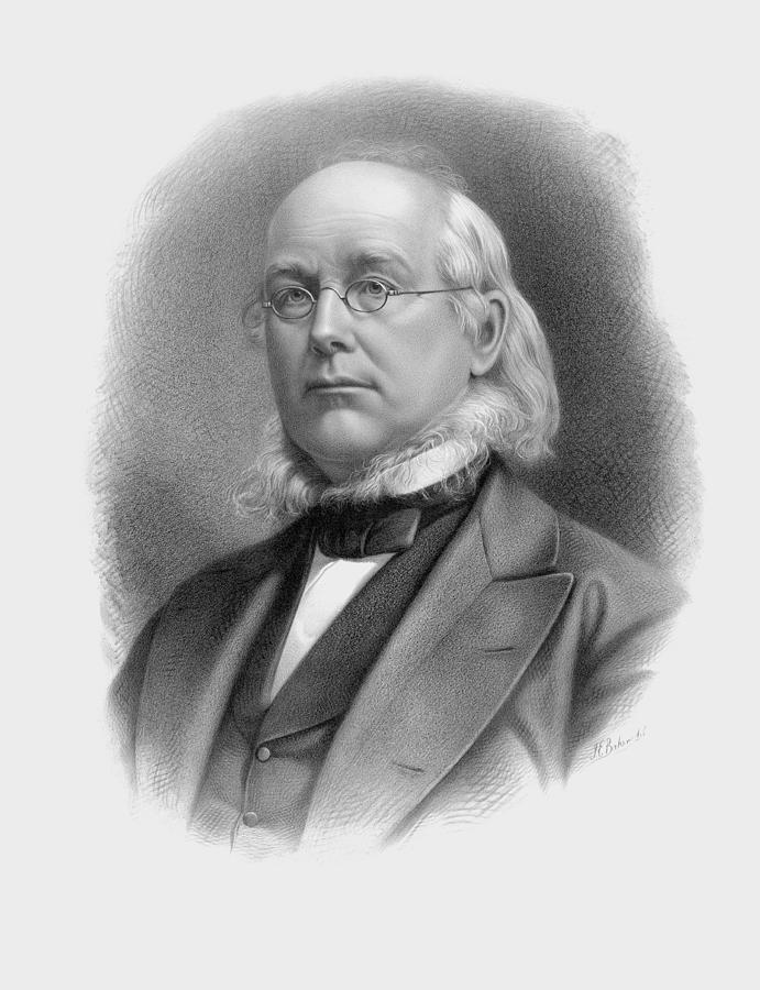 Horace Greeley Portrait Drawing by War Is Hell Store