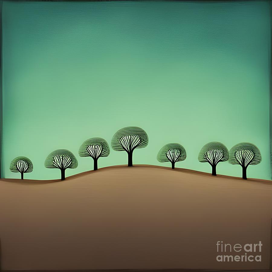 Horizon Trees Digital Art by Lowbrow Lucy - Pixels