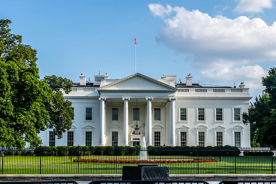 Horizontal color photo of White House in Washington DC on a bright summer day Photograph by Melodie Yvonne