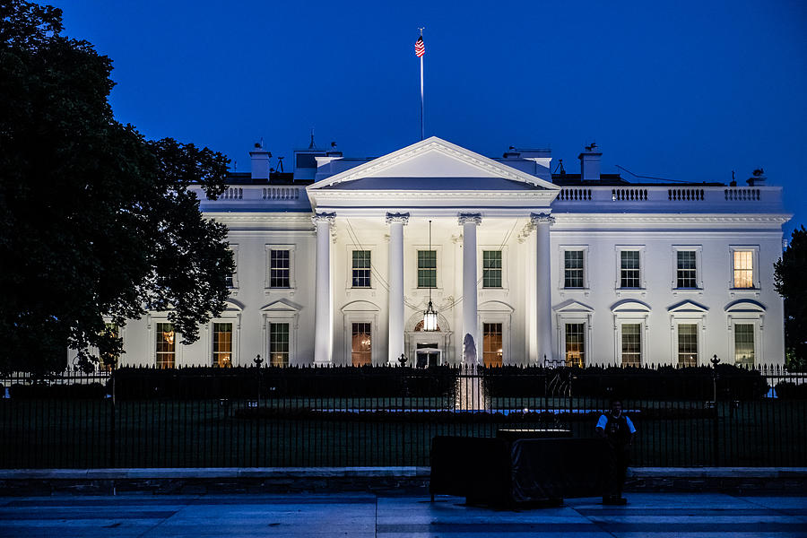 Horizontal color photo of White House in Washington DC on a clear summer evening Photograph by Melodie Yvonne