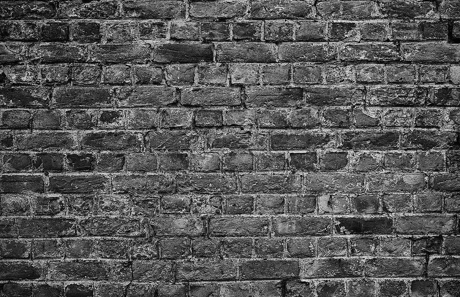 Horizontal Part Of Black Painted Brick Wall Digital Art by Herbert | Pixels