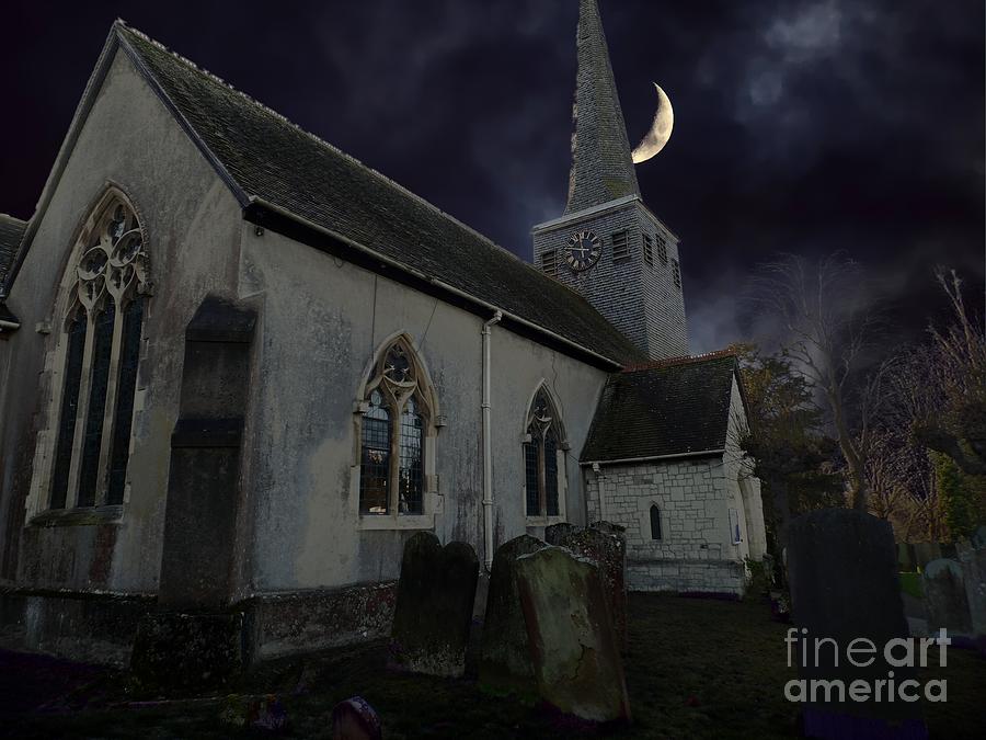 Horley Church at Night Photograph by Richard Denyer
