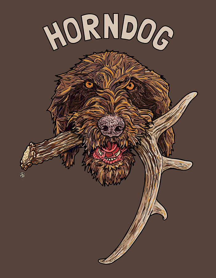 Horndog Drahthaar Digital Art by David Burgess