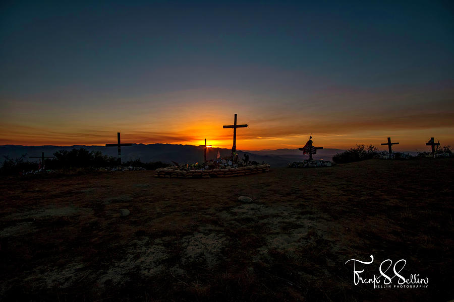 Horno Crosses on The Hill At Sunrise Photograph by Frank Sellin