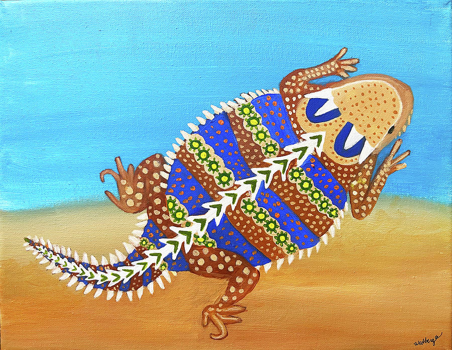 Horny Toad Painting by Christina Wedberg
