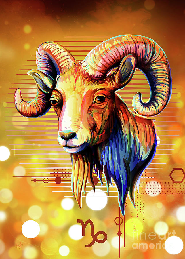 Horoscope Signs-Capricorn Poster Digital Art by Peter Awax - Fine Art ...