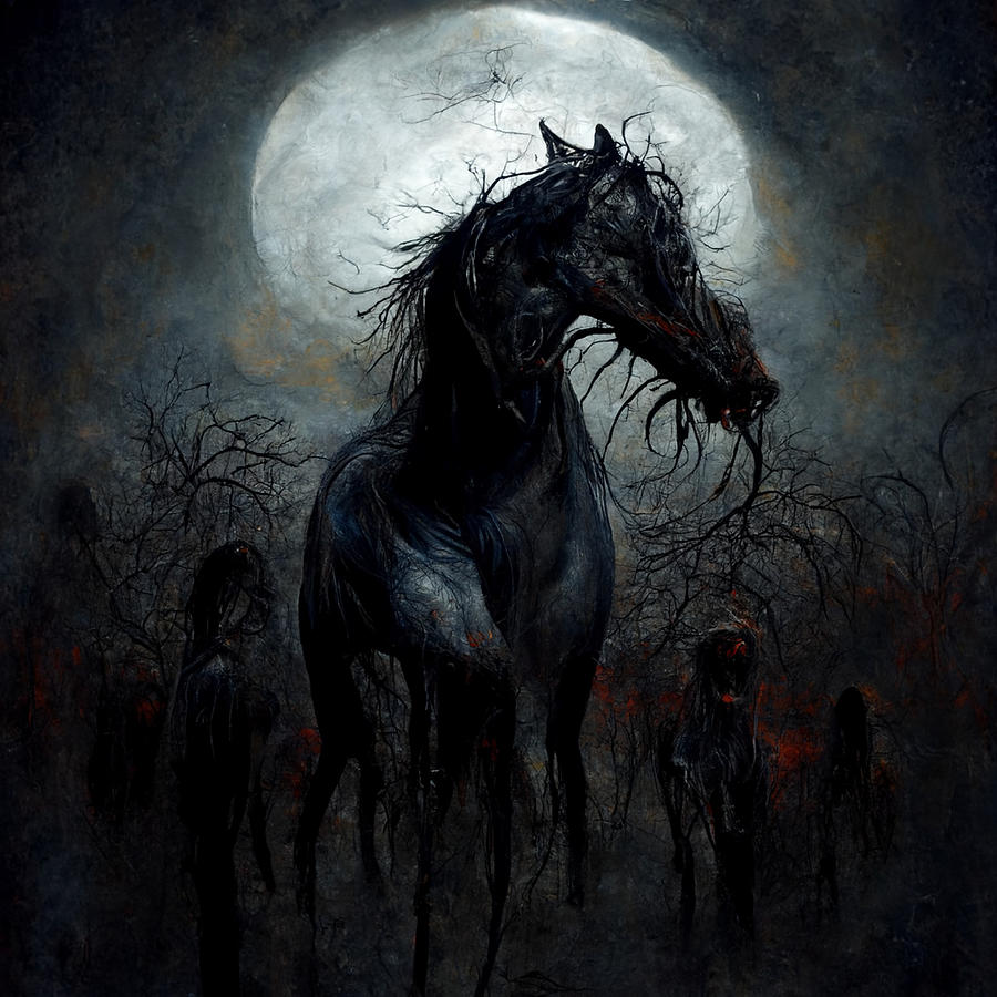 Horrible Nightmare Nightmarish Mare Night Mare Fear Digital Art by Ngoc ...