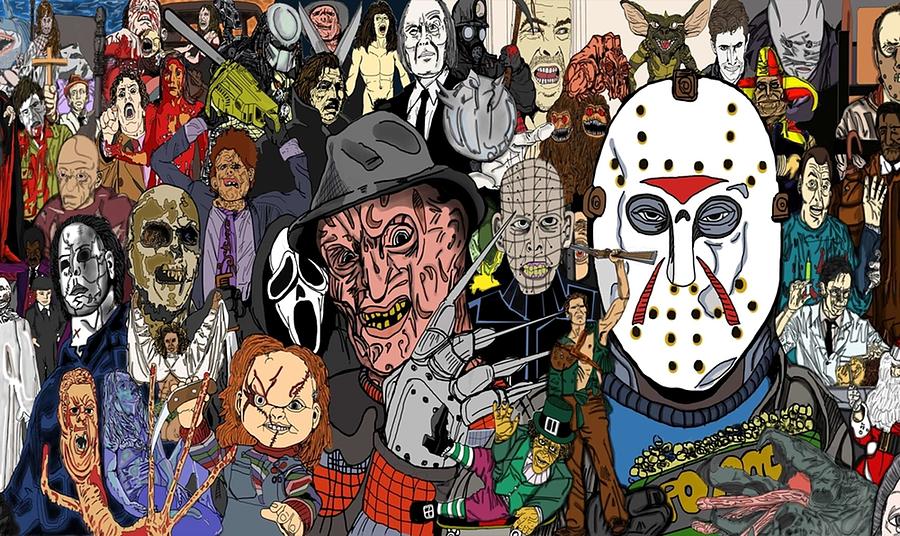 Horror Movies Collage Poster Digital Art by Joshua Williams