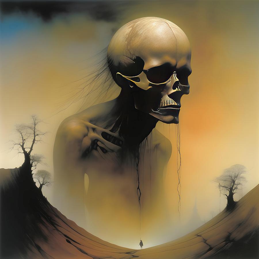 Skull Painting - Horror of War by My Head Cinema