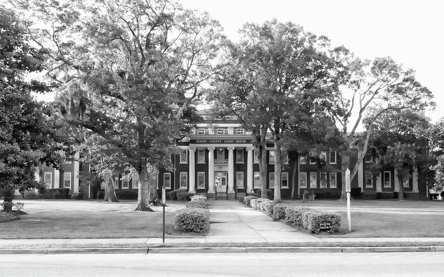 Horry County Courthouse SC BW Photograph by Bob Pardue