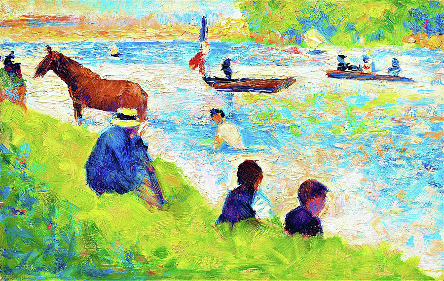 Horse and Boats - Digital Remastered Edition Painting by Georges Seurat