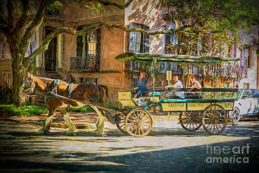 Horse and Carriage - A Photo-Art Painting Mixed Media by DB Hayes