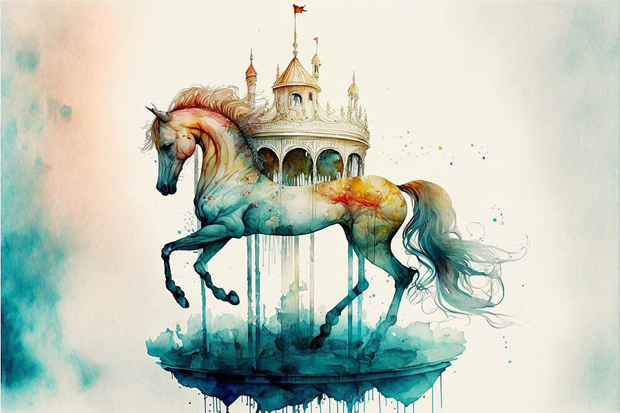 Horse and Castle Digital Art by Steve McKinzie