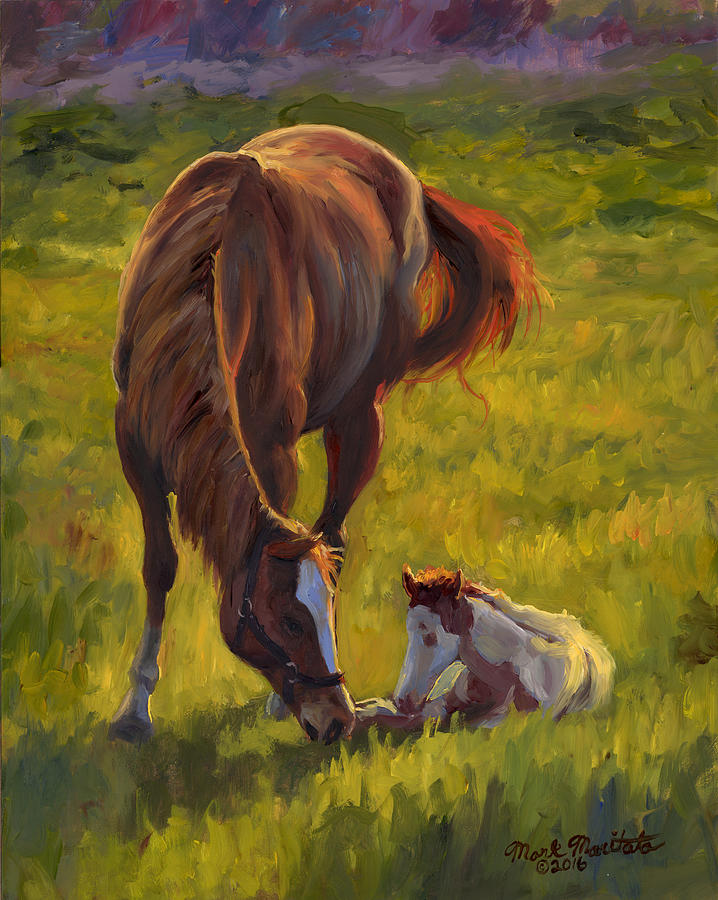 Horse And Foal Painting