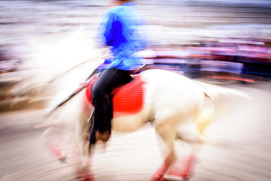 Horse And Rider Blur Photograph