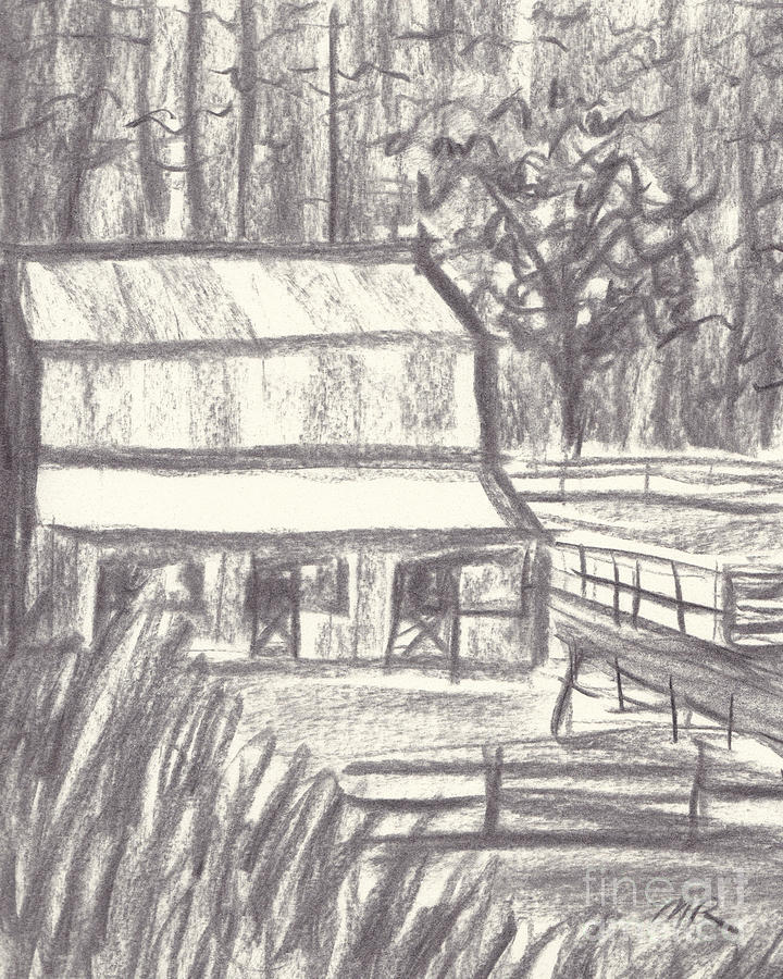 Stable on Broadneck Road Drawing by Mike Robinson