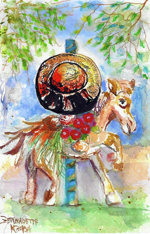 Horse Carousel  Painting by Bernadette Krupa