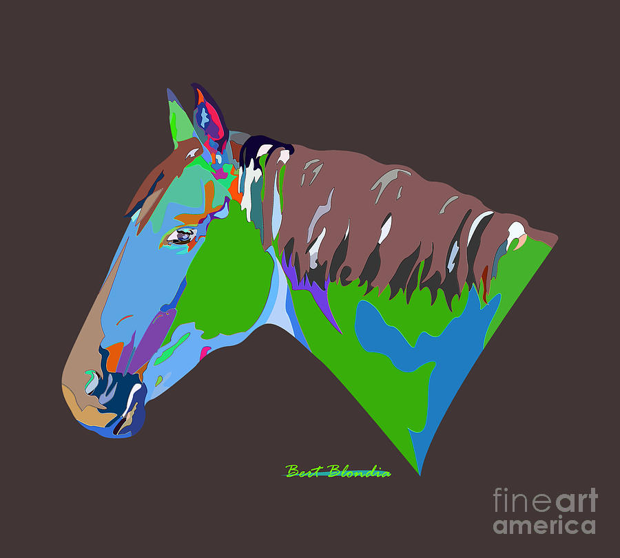 Horse color drawing Digital Art by Blondia Bert Pixels