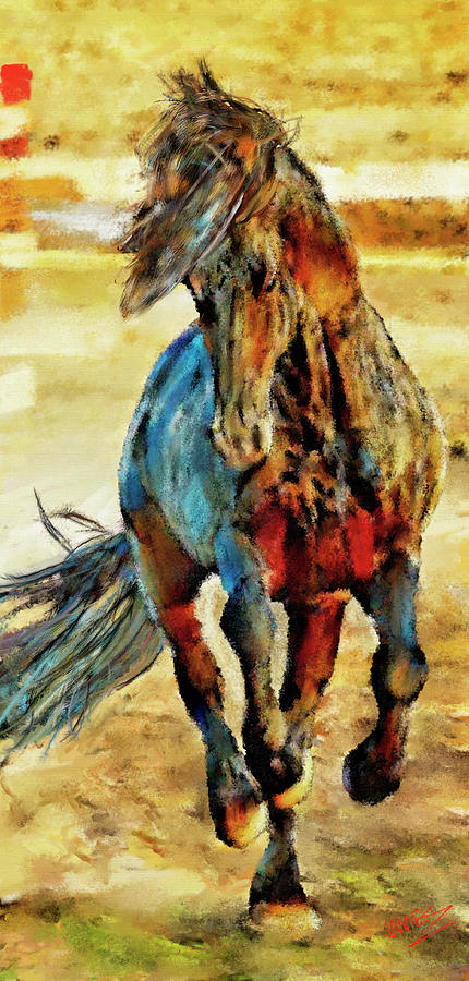 Horse Desert Painting by James Shepherd