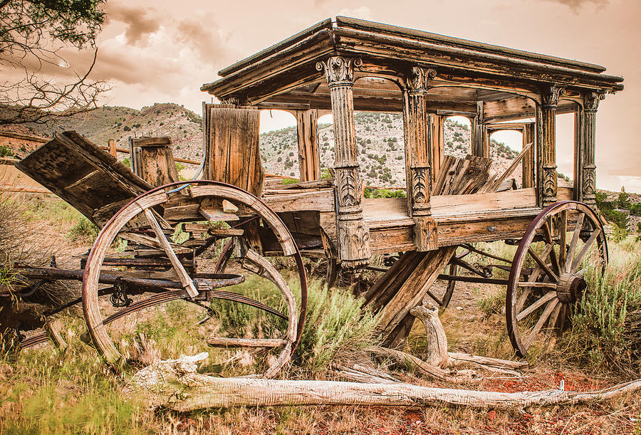 Horse Drawn Hearse in Virginia City Photograph by Ron Long Ltd Photography