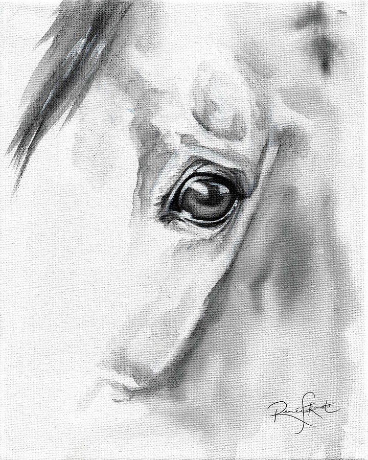 Horse Eye Study Painting by Renee Forth-Fukumoto
