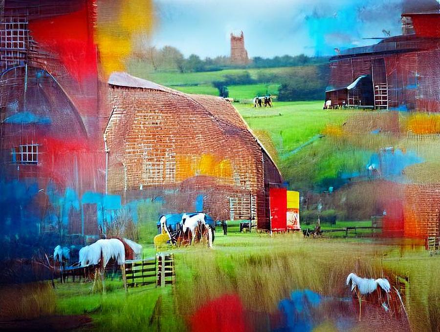 Horse Farm Digital Art