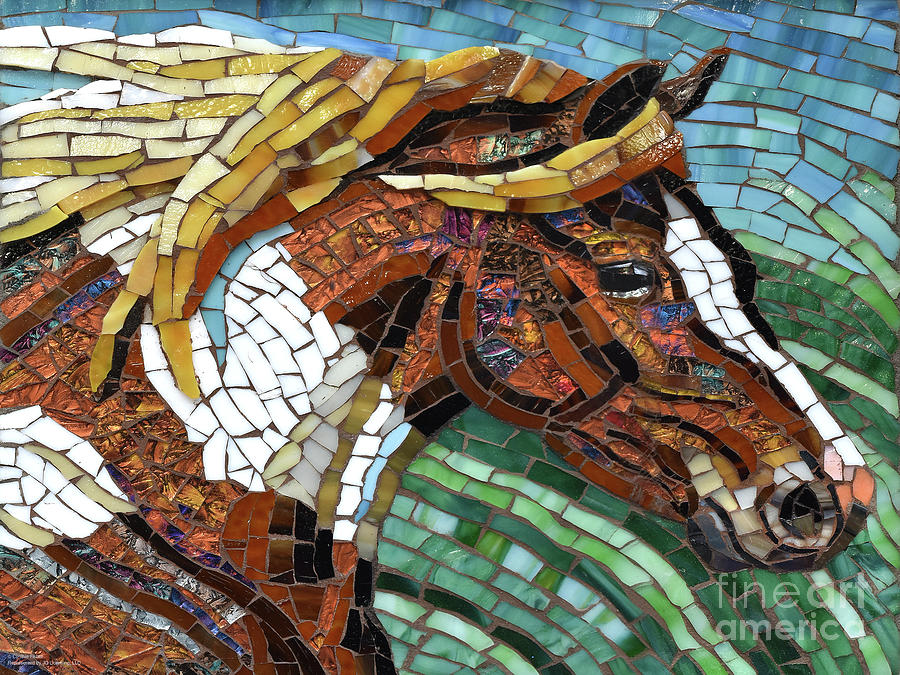 Horse Glass Mosaic Painting by Cynthie Fisher