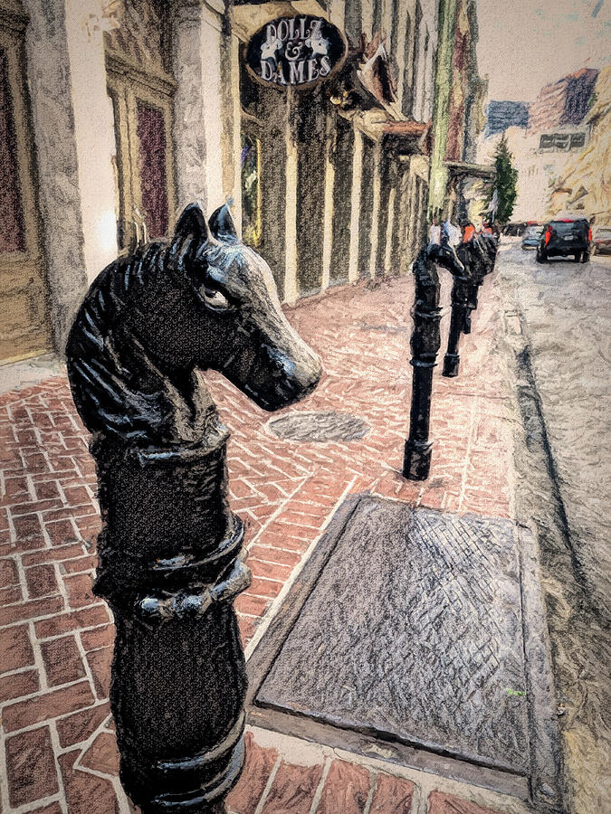 Horse Head Hitching Posts Nola French Quarter Photograph