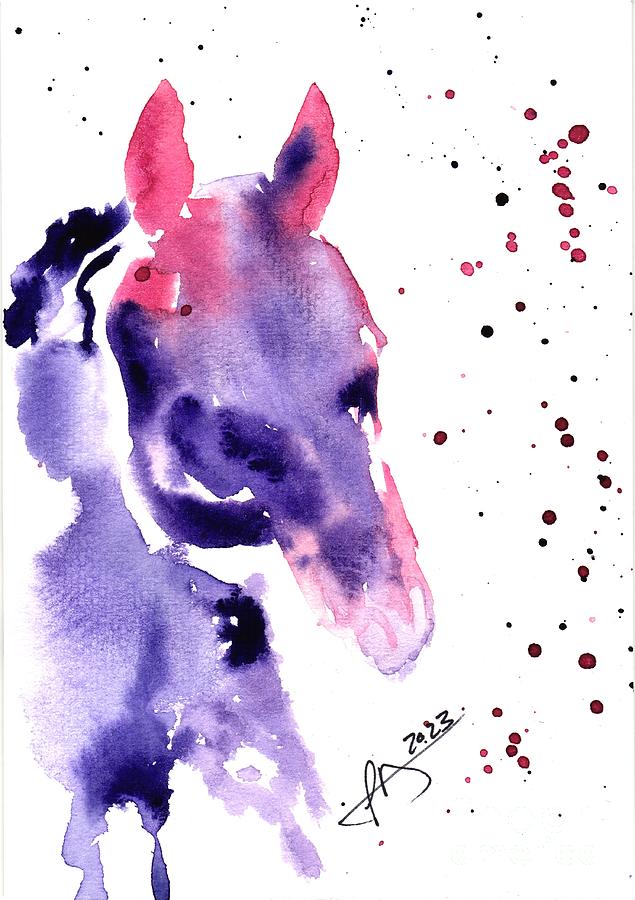 Horse Head Profile Painting by Patti Powers